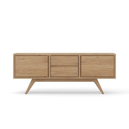 Komoda z litego drewna 190 × 70 × 50 cm – 2 szafki i 2 szuflady